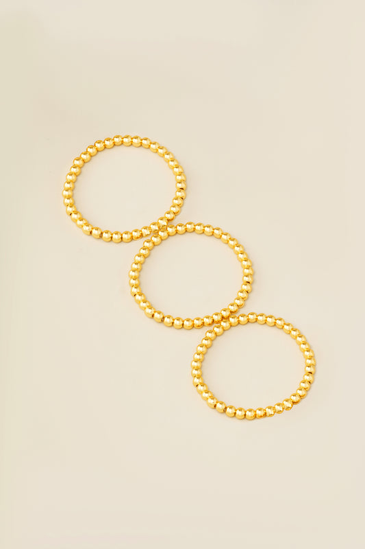 The AK10 Skinny Gold Ball Bracelet Set